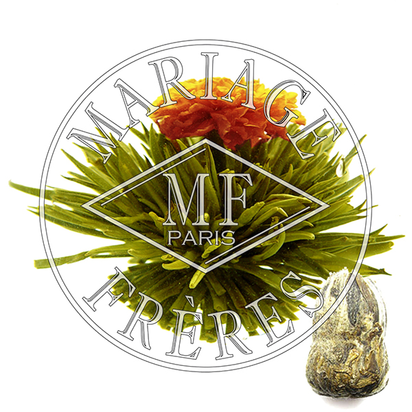 마리아쥬 프레르 여행의 꽃 공들여 만들어진 자스민, 금잔화 녹차 리필백 100g